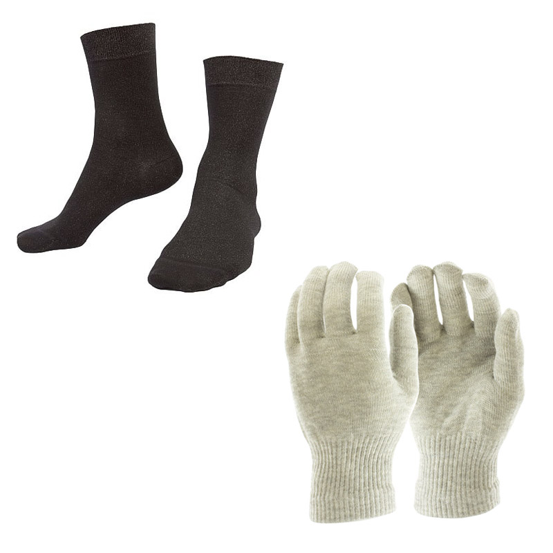 Raynaud's Disease Silver Gloves and Silver Socks Bundle