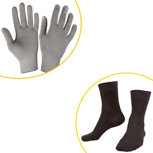 Raynaud's Disease Deluxe Silver Gloves & Deluxe Silver Socks Bundle