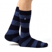 Heat Holders Lite Blue Striped Men's Thermal Socks (Pack of Two Pairs)