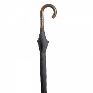 Formal Gents' Black Umbrella with Crook Handle