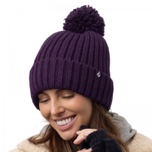 Heat Holders Arden Women's Thermal Beanie Hat (Purple)