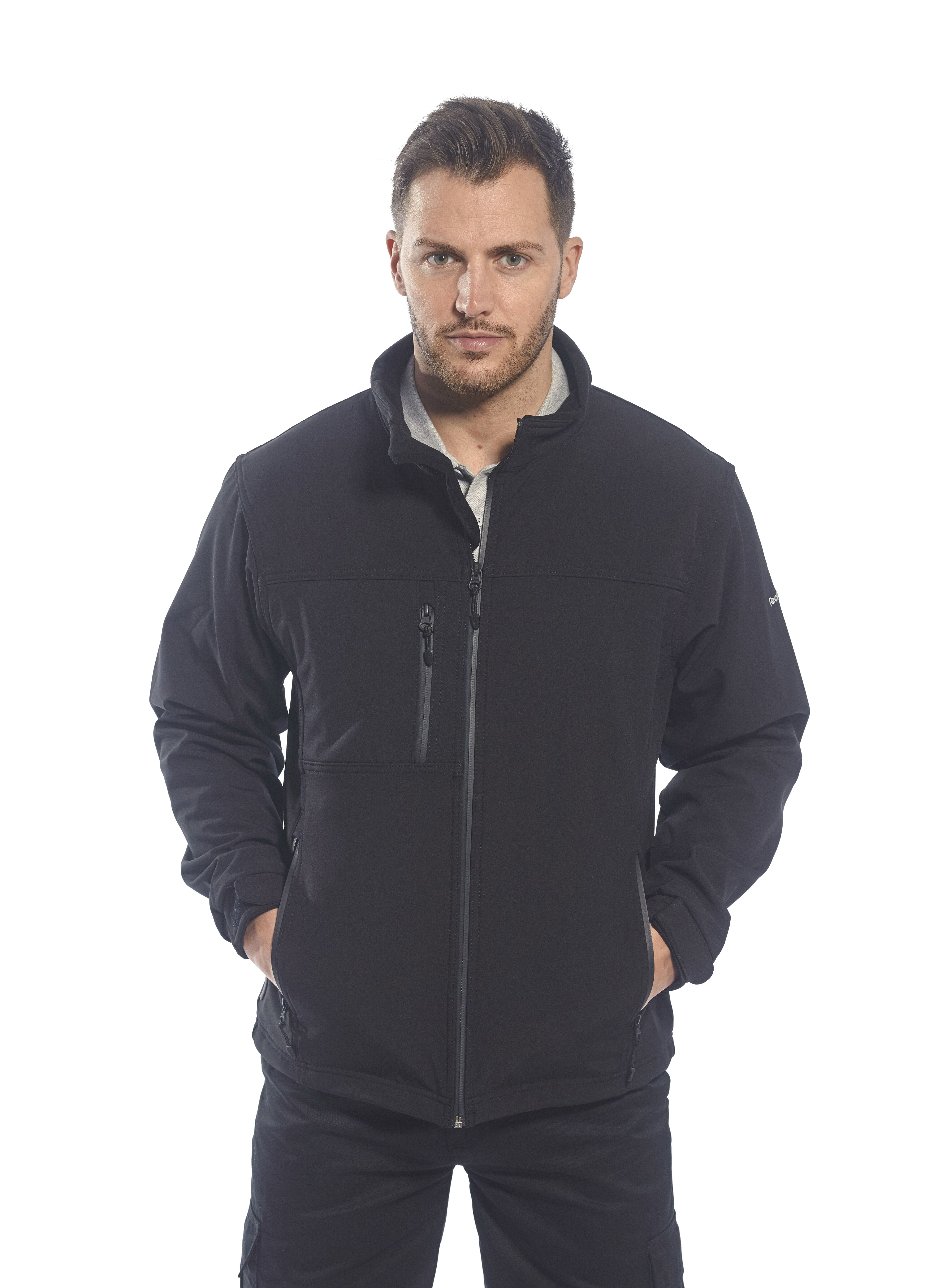 man wearing the Portest TK50 TK2 Softshell Jacket