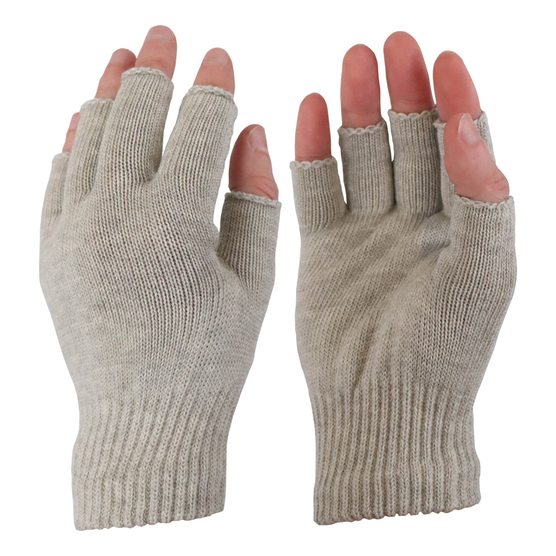 Raynaud's Disease Fingerless Silver Gloves 