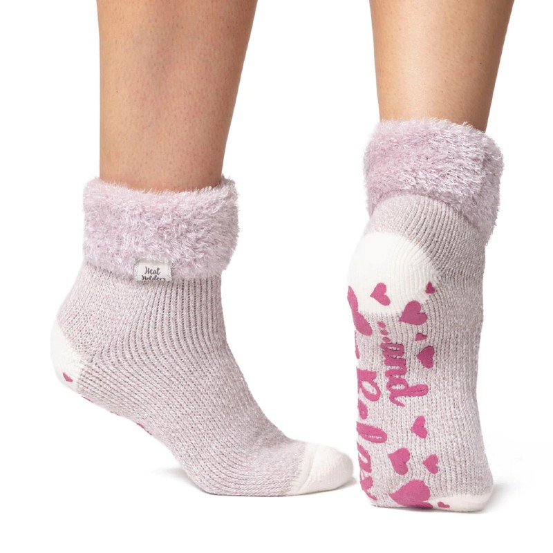 Heat Holders Thermal Pink Slipper Socks x 2 