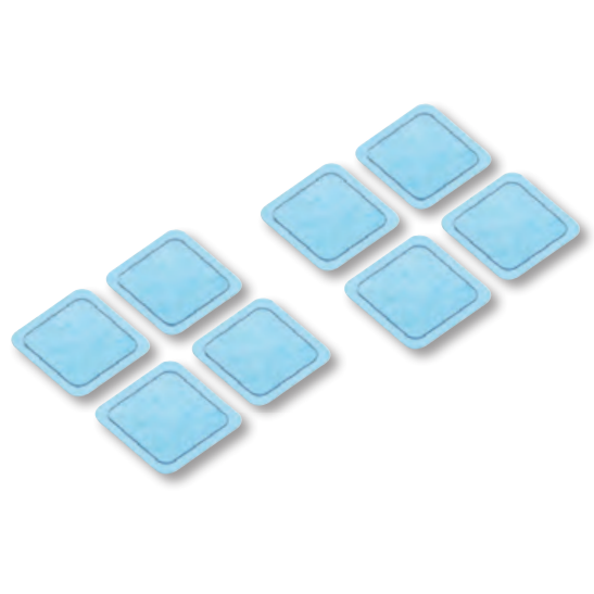 Beurer TENS Replacement Set EM59 Heat Self Adhesive Gel Pads (x8)