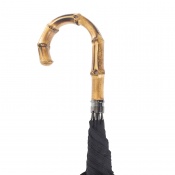 Gents' Black Canopy Umbrella with Bamboo Handle