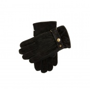 Dents Chester Men's Black Suede Fleece-Lined Walking Gloves